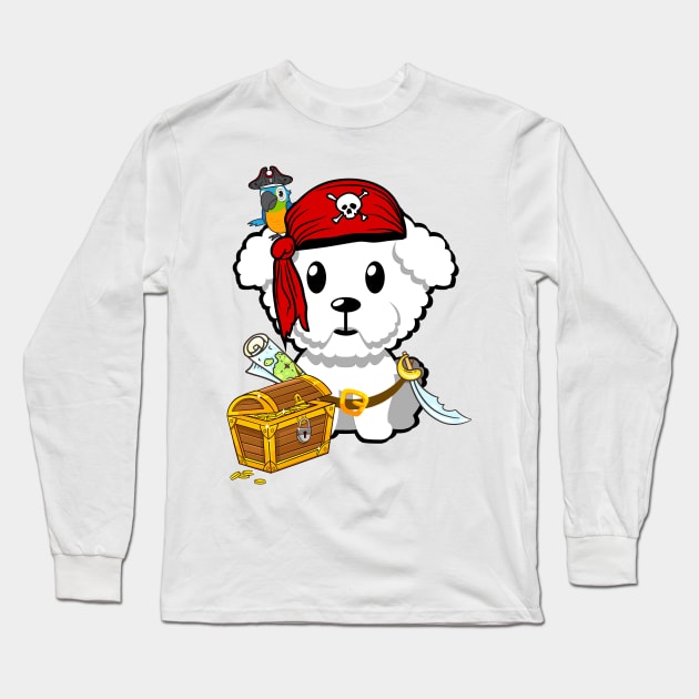 Cute Furry Dog is a pirate Long Sleeve T-Shirt by Pet Station